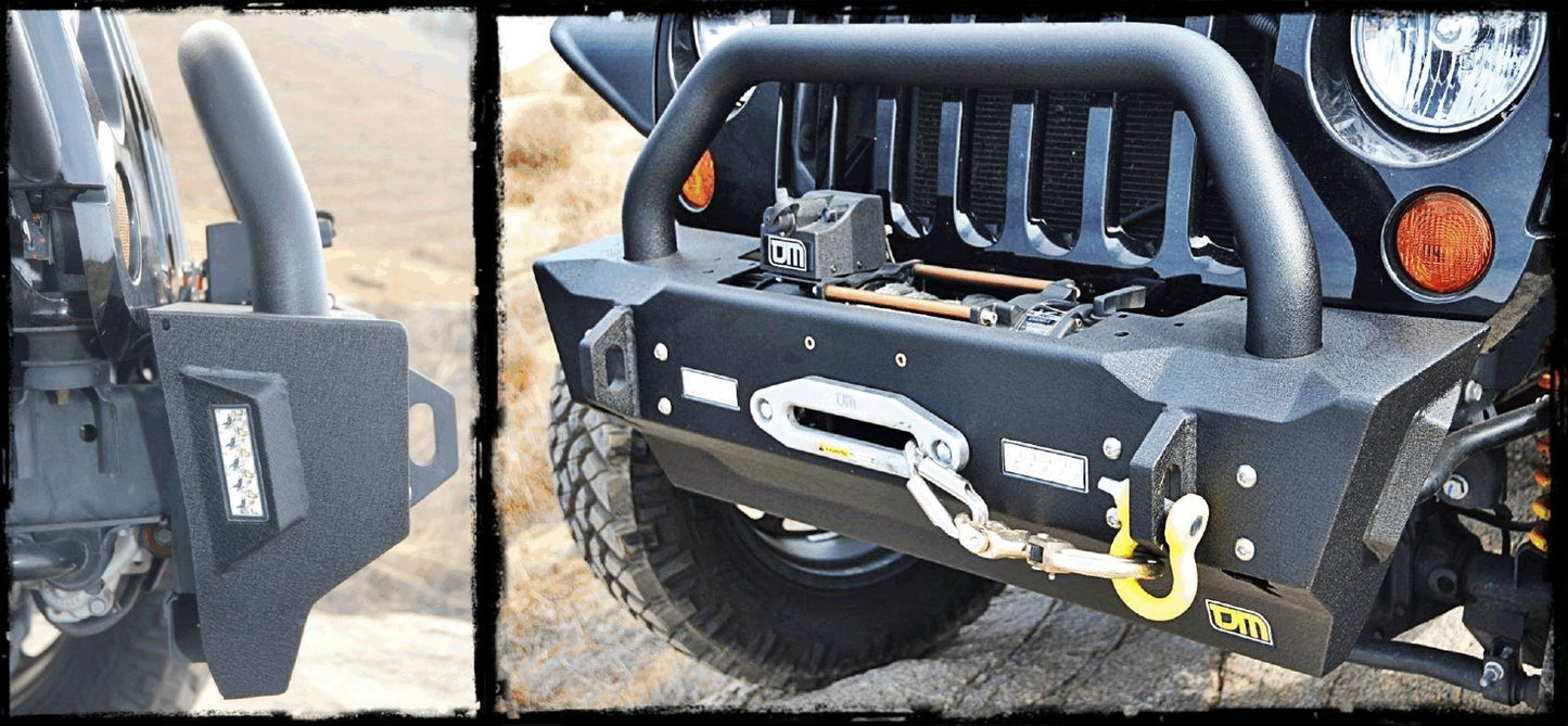 TJM ROCK CRAWLER STUBBY HEAVY DUTY BUMPER BLACK STEEL