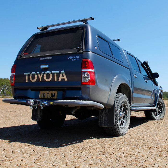 TJM RB6 REAR PROTECTION BUMPER STEP & TOWBAR BLACK STEEL