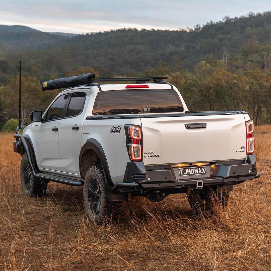 TJM RB6 REAR PROTECTION BUMPER STEP & TOWBAR BLACK STEEL