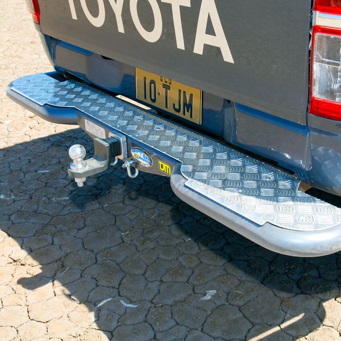TJM RB6 REAR PROTECTION BUMPER STEP & TOWBAR BLACK STEEL