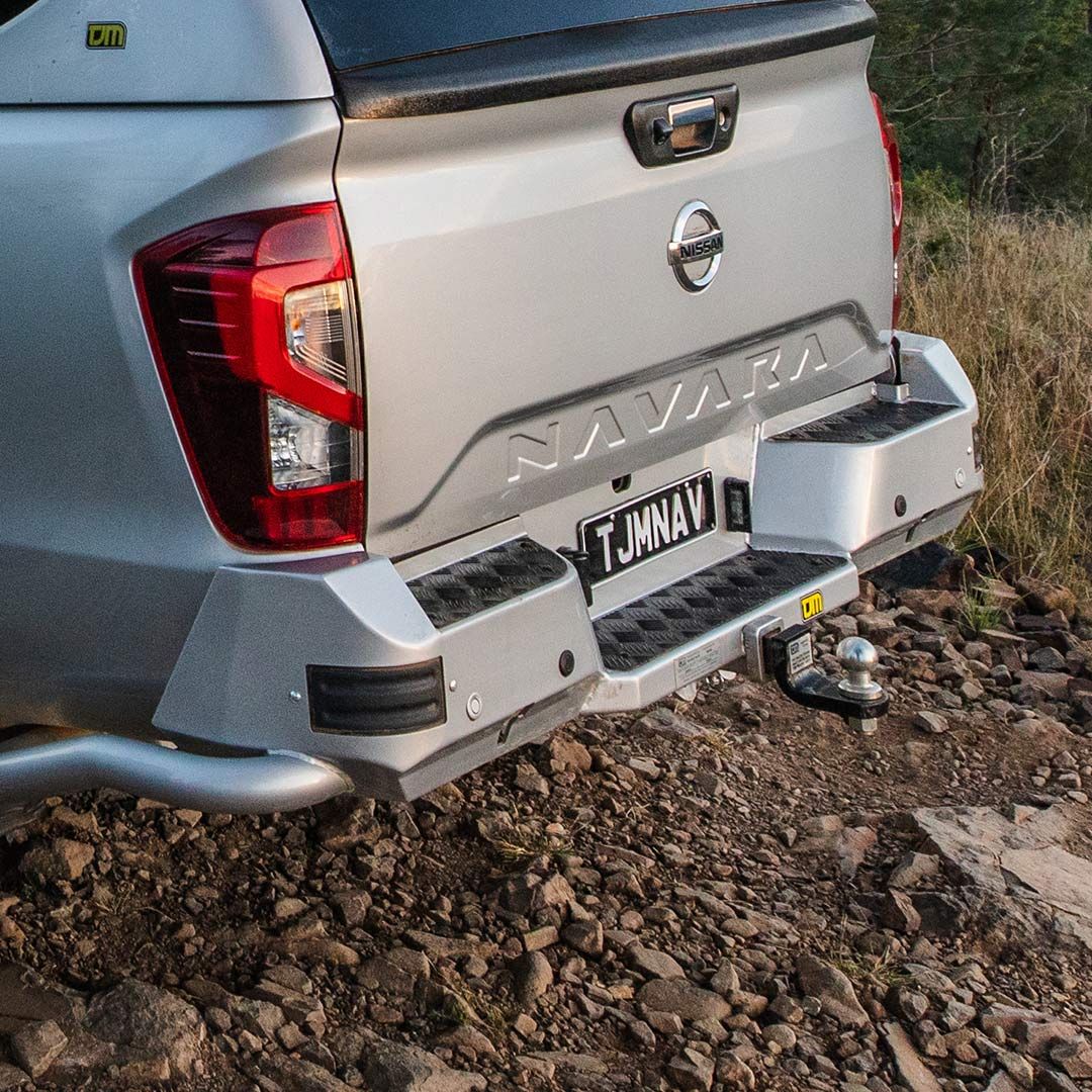 TJM RB6 REAR PROTECTION BUMPER STEP & TOWBAR BLACK STEEL