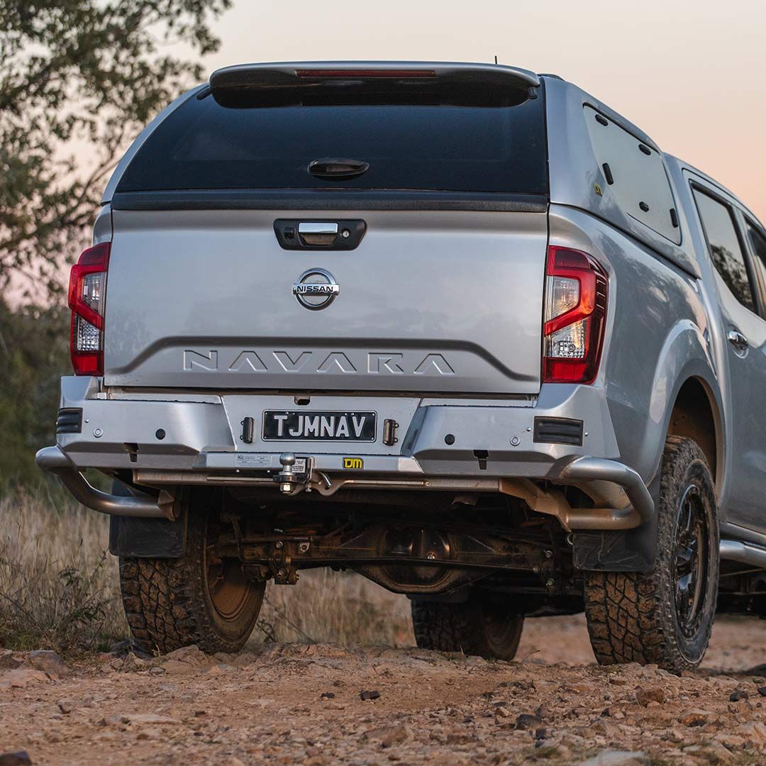 TJM RB6 REAR PROTECTION BUMPER STEP & TOWBAR BLACK STEEL